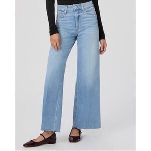 NWT Paige Anessa Wide-Leg Ankle Jeans Helena Light Blue 25